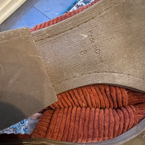 EUC American Eagle brown corduroy bow heeled slide mules, size 8 - Picture 7 of 7